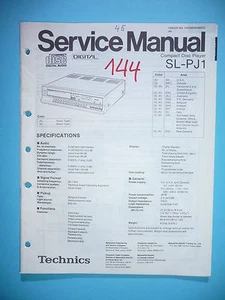 Manual de servicio para Technics SL-PJ1, ORIGINAL - Imagen 1 de 1