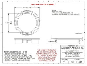 CANTIDAD5 ESSENTRA 2" AGUJERO x ID 1-5/8 (1.625") 22MP20026 BUJE A PRESIÓN .125 PANEL MAX - Imagen 1 de 1