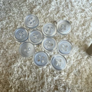 10 Vintage Baby Blue See Through 1/2" 4 Hole Buttons Sewing Crafts - Picture 1 of 3