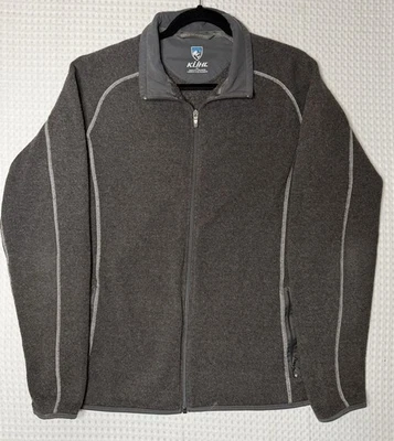 Kuhl Alfpaca Fleece Jacket Mens XL Gray Heather Outdoor Warm Thumb Full Zip - Image 1 of 4