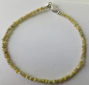 8.07ct natural yellow raw diamond rough diamond beads 6.5" bracelet 925 silver 0 - Picture 1 of 1