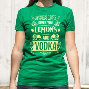 Graphic Spell Out Lemon Vodka Damen-T-Shirt, Gr. S - Bild 1 von 5