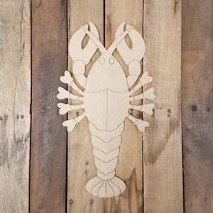 Cajun Crawfish, Wood Cutout, Shape, Paint by Line, Crustacean Seafood Theme DIY - Picture 1 of 1