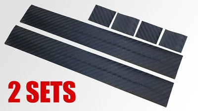 2 CONJUNTOS Protectores de Vainas de Bicicleta de Fibra de Carbono + Parches de Cuadro Pegatina Negra🚲 Foto 1 de 4