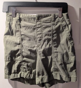 Loft XS Shorts Pockets High Rise Army or Olive Green Cotton/Lyocell VG 28" Waist - Picture 1 of 8