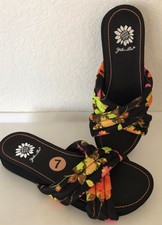 yellow box pineapple flip flops