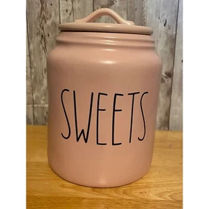 Rae Dunn Pink Sweets Double Sided Gold XOXO Canister Cookie Jar Farmhouse Decor - Picture 1 of 9