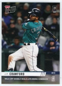 2019 TOPPS NOW # 911 J.P. CRAWFORD Walk-Off Double Seattle Mariners - Picture 1 of 2