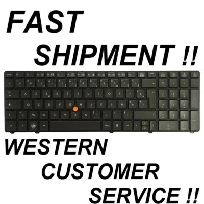 NEW FRENCH keyboard for HP ELITEBOOK 8760w 8770w Frame No BACKLIT AZERTY Clavier - Image 1 of 2