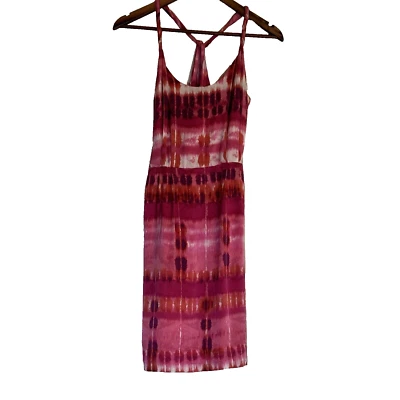 Banana Republic Women's Dress 4P Mini Pink Silk Cocktail Twist Strap Y2K Boho - Image 1 of 4