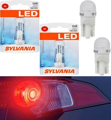 Sylvania Luz LED 194 T10 Rojo Dos Bombillas Marcador Lateral Trasero Estacionamiento Repuesto Foto 1 de 4