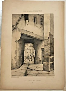 1887 UNA CORTE NEL GHETTO RICORDI DEL VECCHIO MERCATO DI FIRENZE Mattani Carocci - Imagen 1 de 1