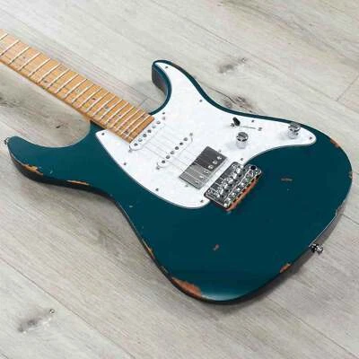 Guitarra Mayones Aquila V24 6, Envejecido Monolito Turquesa Oscuro Metálico Nitro Foto 1 de 4