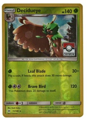 Decidueye 11/149 Reverse Holo League Promo Sun & Moon NM+ w/eBay Shipping - Image 1 of 4