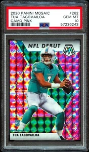 2020 Panini Mosaic Tua Tagovailoa NFL Debut Camo Pink RC PSA 10 #262 Rookie - Bild 1 von 2