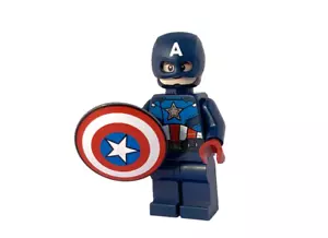 NEW LEGO Captain America Minifigure Dark Blue Suit Marvel Super Heroes sh0852 - Picture 1 of 1