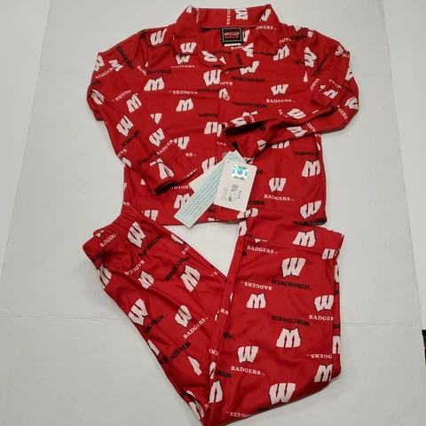 NWT Wisconsin Badgers 2 Piece Pajama Sleepwear Set Youth Large 8 New With Tags Cover