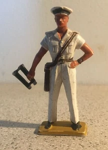 Ancienne figurine Starlux militaire soldat marin officier aux jumelles - Picture 1 of 4