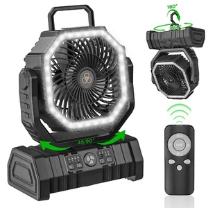 Up to 96hours Battery Portable Camping Fan with 20000mAh Rechargeable Power Bank - Picture 1 of 6