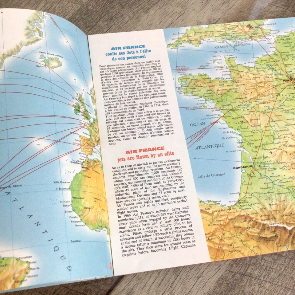 Folleto de mapas de ruta vintage de Air France Foto 1 de 4