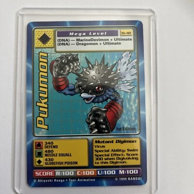 Pukumon St-40 Mega 1st Edition Digimon 1999 Bandai LP Light Play Vintage - Image 1 of 4