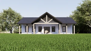 House Plan, 3 Bedroom 2 Bath with Front & Rear Porch, 1600 sq ft | PDF DOWNLOAD - Picture 1 of 11