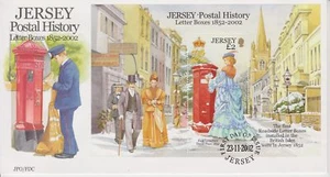 Unaddressed Jersey FDC First Day Cover 2002 Letter Boxes Postal History Sheet - Picture 1 of 1