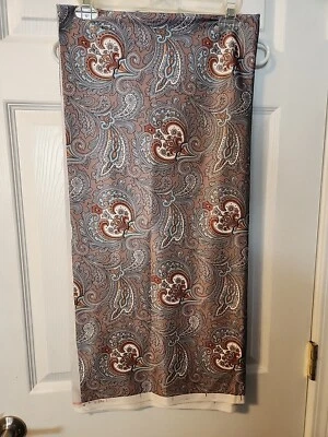 Vintage Fabric Piece Polyester Knit Paisley Print 1977 Geltman 30 x 67 inches  - Image 1 of 4