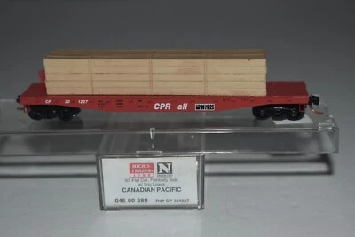 N Scale MTL 04500280 Canadian Pacific 50' Flat Car with Load 301227 C48978 - Image 1 of 2