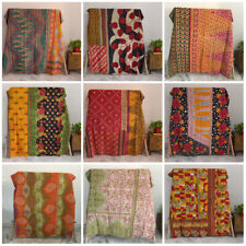 India Vintage Kantha Cotton Quilt Throw Bedding Blanket Handmade Gudri Lot Boho