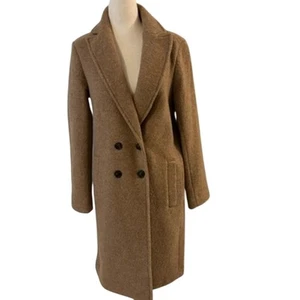 J.Crew hellbraun beige italienische Wolle Langarm Knopfleiste Mantel Jacke 4 Daphne Topcoat - Bild 1 von 11