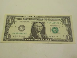 UNC 1956, APR 1, or JAN 4, 1956, DUAL BIRTHDAY NOTE G 00195641 E 1$ Dollar Bill - Picture 1 of 4
