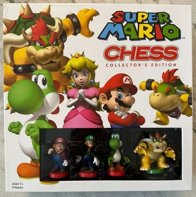 Super Mario Chess Set Collectors Edition Board Game USAopoly 32 Pieces - Image 1 of 3
