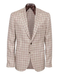 NWT EDUARDO DE SIMONE SPORT COAT jacket brown linen luxury handmade Italy 56 - Picture 1 of 4