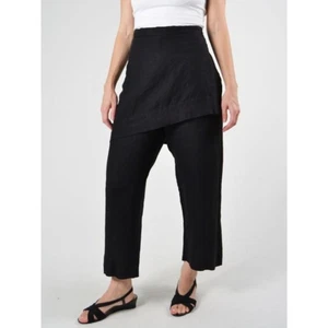 BRYN WALKER schwarze Hose mit Rock weites Bein Cropped Lagenlook Pull On Größe Medium - Bild 1 von 11