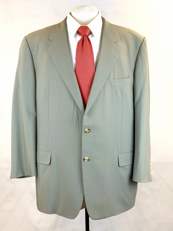 Hickey Freeman USA Men's Olive Green 100% Wool Suit 46R 42X30 $1,395 - Image 1 of 4