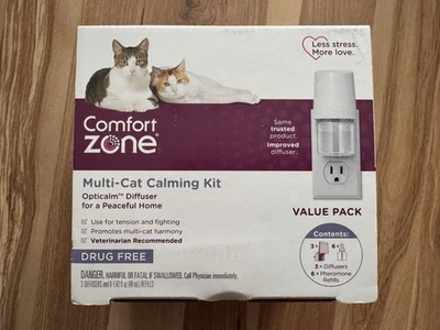 Comfort Zone Multi Cat Calming Kit Value Pack (3 Diffusers, 6 Refills) - New - Image 1 of 4