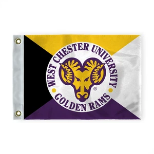 West Chester Golden WCU Rams Golf Flag - With Tube or Grommets - 2 Sizes - Picture 1 of 25
