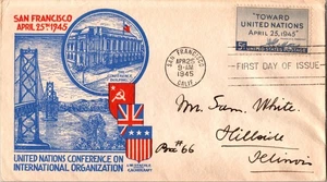 USPS Scott #928 FDC UN Conference L.W. Staehle Cachet Craft Cover c1945 - Picture 1 of 4