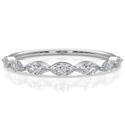 Anel Stackab Marquise Lab-Grown Diamond Anniversary Band 0,54ctw 14k 18k Plat - Imagem 1 de 3