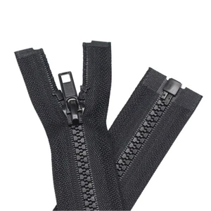 2 PCS Black 5 25 Inch Separating Jacket Zippers, Molded Plastic Bulk, Sewing - Picture 1 of 6