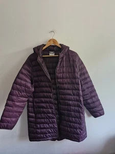 Wind River Women's Puffer Jacket XL 42 chest Purple Hooded Full Zip Insulated  - Picture 1 of 24