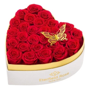 27-Piece Forever Flowers in Heart Shape Box, Mother's Day Preserved Roses Tha... - Picture 1 of 6