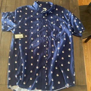 Camicia uomo Tipsy Elves Regal Eagle con bottoni taglia L bandiera America nuova con etichetta - Foto 1 di 10