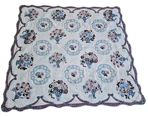 Edredón Arch Quilts Elmsford NY Cottagecore Diseño Floral 84" X 91" Queen De Colección - Imagen 1 de 12