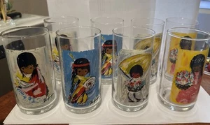 2 Complete Sets of 4 Vintage (1970's) De Grazia ~ 16oz Glasses Tumblers  Libbey - Picture 1 of 6