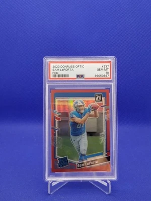 Sam LaPorta 2023 Panini Donruss Optic Rated Rookie Red Prizm/99 PSA 10 💎 Foto 1 de 2