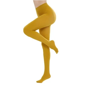 Plus Size Colored Tights for Women – 80D Soft Solid Color Semi-Opaque Footed Pan - Picture 1 of 27