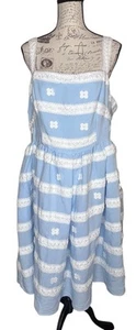 Barbie Unique Vintage Size 16 Dress Suburban Shopper Sundress Blue & White New - Picture 1 of 18
