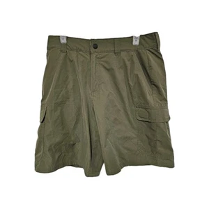 Orvis Tech Cargo Shorts Men's Size 32 Green Nylon Stretch Outdoor Hiking EUC - Picture 1 of 8